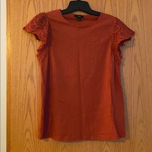 J.Crew Tee with Eyelet Sleeves